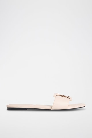 Mules en cuir - Beige clair