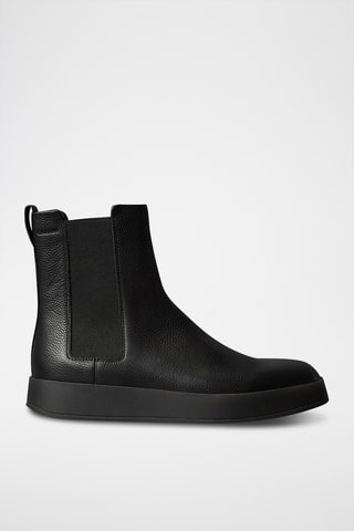 Boots Chelsea en cuir grainé - Noir