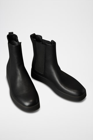 Boots Chelsea en cuir grainé - Noir