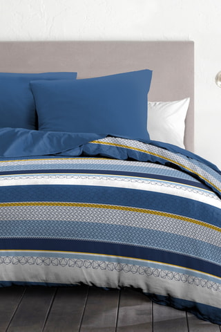 Parure copripiumino in microfibra 57 fili/cm² Stanis - Blu