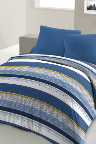 Parure copripiumino in microfibra 57 fili/cm² Stanis - Blu