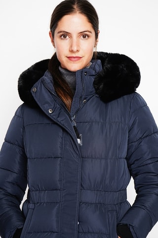 Gewatteerde Jas met Capuchon - Donkerblauw