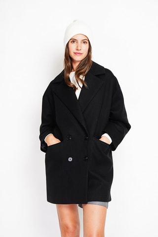 Manteau oversize en laine - Noir