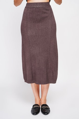 Jupe midi - Marron