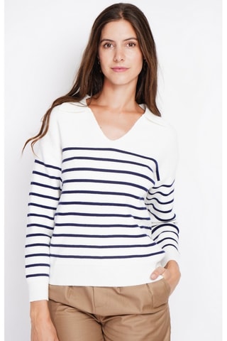 Pull oversize - Blanc et bleu