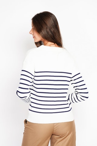 Pull oversize - Blanc et bleu