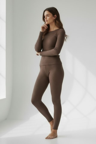 Legging taille haute - Marron clair