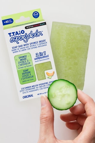 Eponge savon 2-en-1 concombre melon - Tout type de peaux