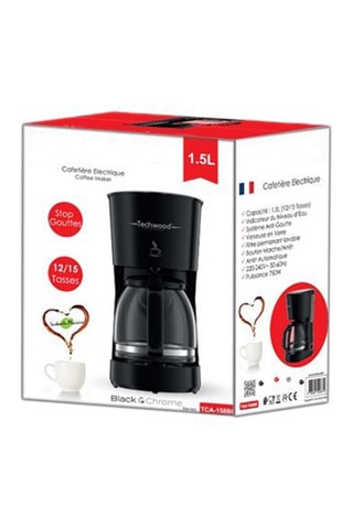Cafetière électrique - 1,5 l - 750 W - Argenté et noir