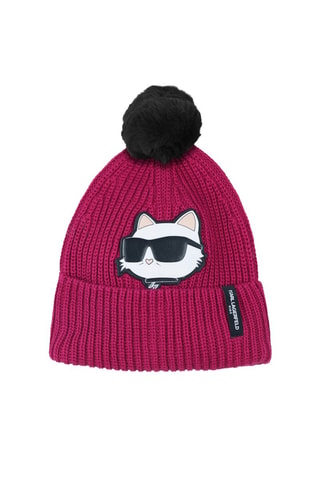 Muts met Pompon en Colsjaal - Fuchsia - Karl Lagerfeld