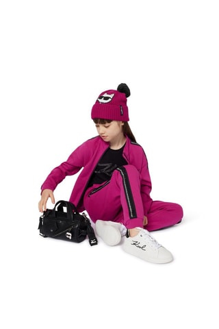Muts met Pompon en Colsjaal - Fuchsia - Karl Lagerfeld