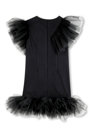 Jurk met Ruches van 2 Materialen - Zwart - Karl Lagerfeld