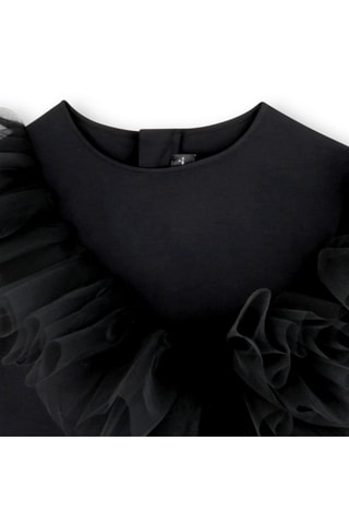 Jurk met Ruches van 2 Materialen - Zwart - Karl Lagerfeld