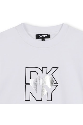 Biologisch Katoenen T-shirt Trompe-l'oeil - Wit - DKNY