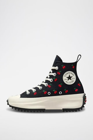 Hoge Platform Sneakers Run Star Hike HI - Zwart en Rood