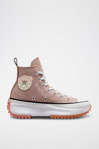 Hoge Platform Sneakers Run Star Hike HI - Roze en Wit