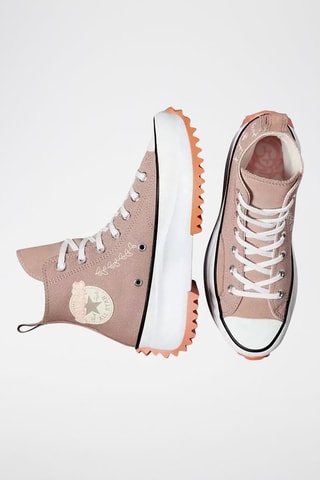 Hoge Platform Sneakers Run Star Hike HI - Roze en Wit