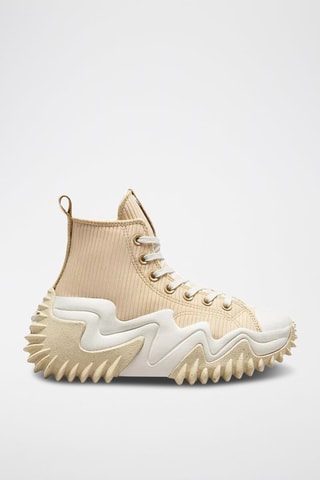 Hoge Biologisch Katoenen Platform Sneakers Run Star Motion Hi - Beige 