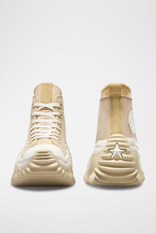 Hoge Biologisch Katoenen Platform Sneakers Run Star Motion Hi - Beige 