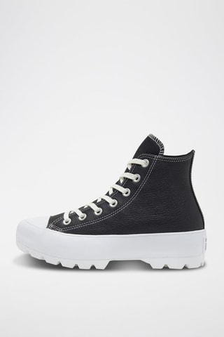Hoge Leren Sneakers Lugged Hi - Zwart