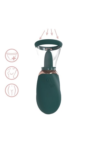Bomba para vulva y pezones recargable Sensual - Verde - 3 productos