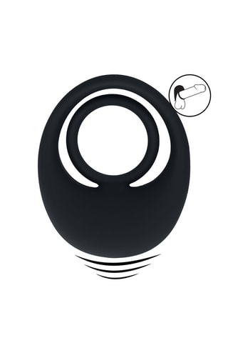 Anillo vibrador para el pene - Negro - 6,3 cm