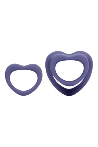 Estuche de 2 anillos para el pene corazón - Violeta