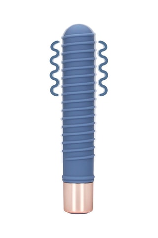 Vibrador Ribbed - Azul -­ 9,3 cm