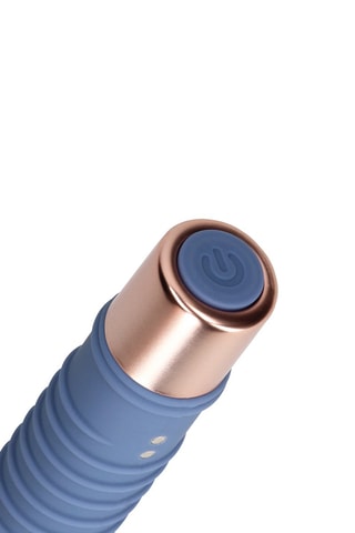 Vibrador Ribbed - Azul -­ 9,3 cm