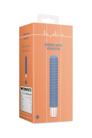 Vibrador Ribbed - Azul -­ 9,3 cm