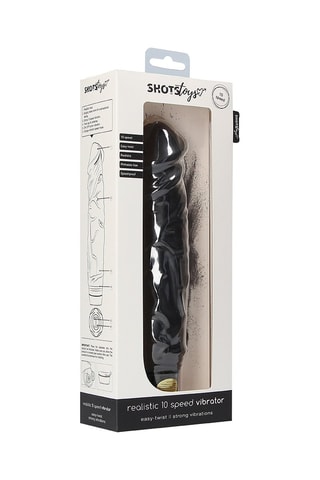 Vibrador realista - Negro - 24 cm