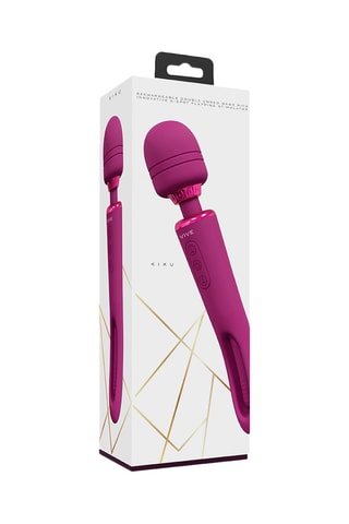 Vibrador 2 en 1 waterproof Kiku - Ciruela - 12 cm