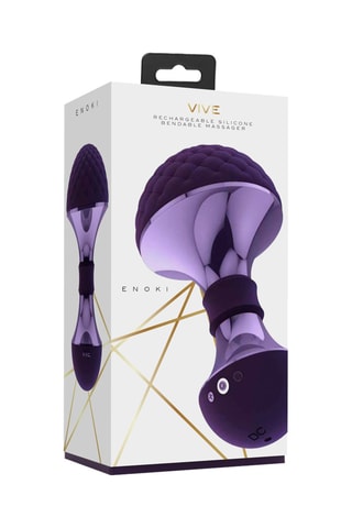 Vibrador Enoki Bendable Massager - Violeta - 12,5 cm