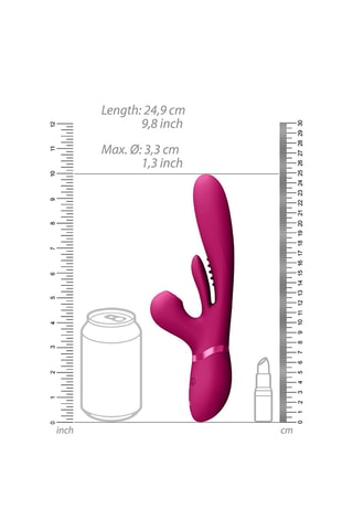 Vibrador Rabbit con ondas pulsadas Kura - Rosa