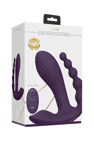 Vibrador y estimulador clitoriano y anal Kata - 
Violeta - 12 cm