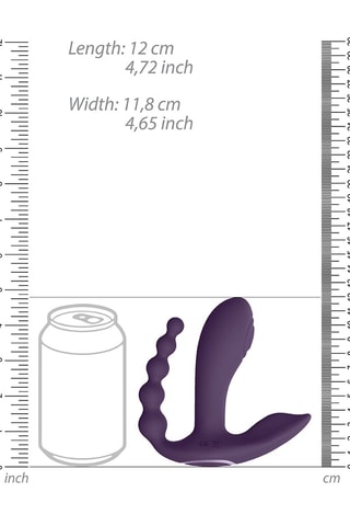 Vibrador y estimulador clitoriano y anal Kata - 
Violeta - 12 cm