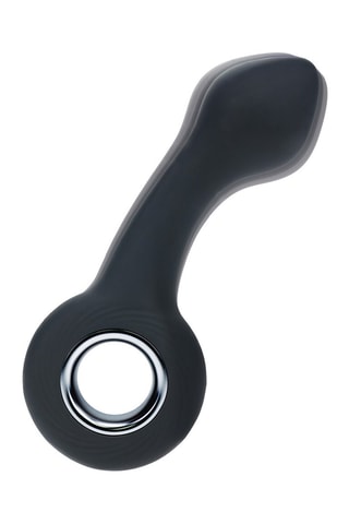 Masajeador prostático vibrador con hebilla - Negro - 8,7 cm