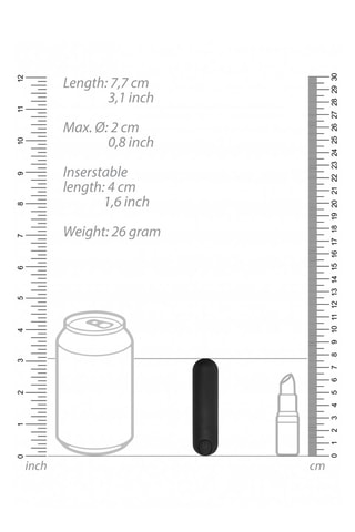 Vibrador recargable - 7,7 cm - Negro
