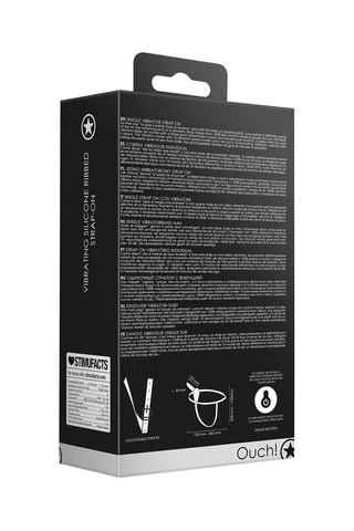 Cinturón con vibrador y dildo de silicona - Negro