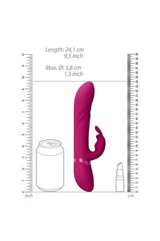 Vibrador Rabbit con bolas giratorias Nari - Rosa - 24,1 cm