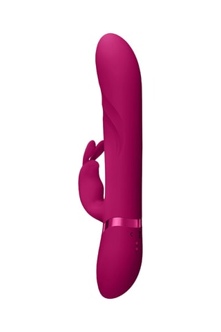 Vibrador Rabbit con bolas giratorias Nari - Rosa - 24,1 cm