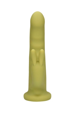 Vibrador Rabbit Ultra Soft Silicone Rotating - Verde - 13,5 cm