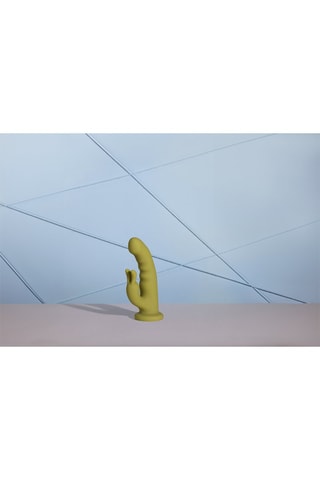 Vibrador Rabbit Ultra Soft Silicone Rotating - Verde - 13,5 cm