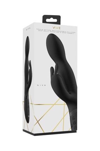 Vibrador Rabbit 360° Niva - Negro - 21 cm