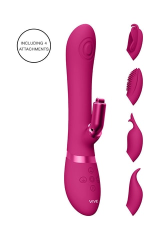 Vibrador y estimulador clitoriano Etsu - Rosa - 22,3 cm
