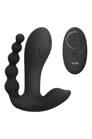Vibrador y estimulador clitoriano y anal Kata - 
Negro - 12 cm