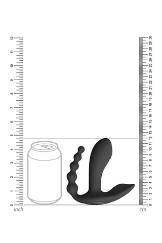 Vibrador y estimulador clitoriano y anal Kata - 
Negro - 12 cm