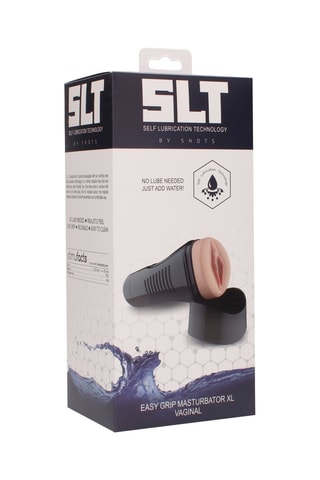 Masturbador autolubricante con forma de vagina Easy Grip XL
 - Nude y negro - 24 cm