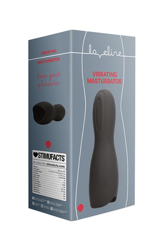 Masturbador vibrador waterproof Loveline - Negro - 13,6 cm
