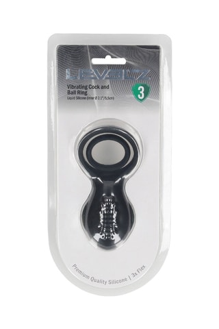 Anillo vibrador para el pene con estimulador de alas - Negro - 5,5 cm